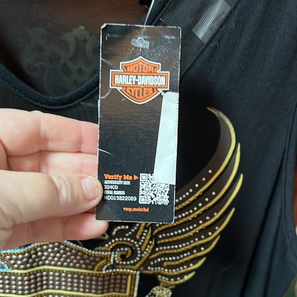 Rhinestone Harley Davidson Tank with sheet back - Picture 3 of 7